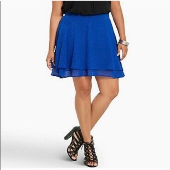 Torrid blue polka dot mini skirt - Picture 1 of 12